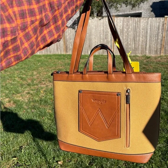 Wrangler Tan and Brown Tote Bag - Picture 2 of 5
